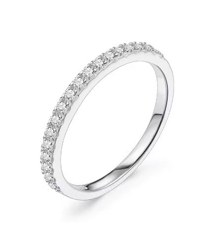 Diamond Band Wedding Ring 0.2 Carat 18k White Gold