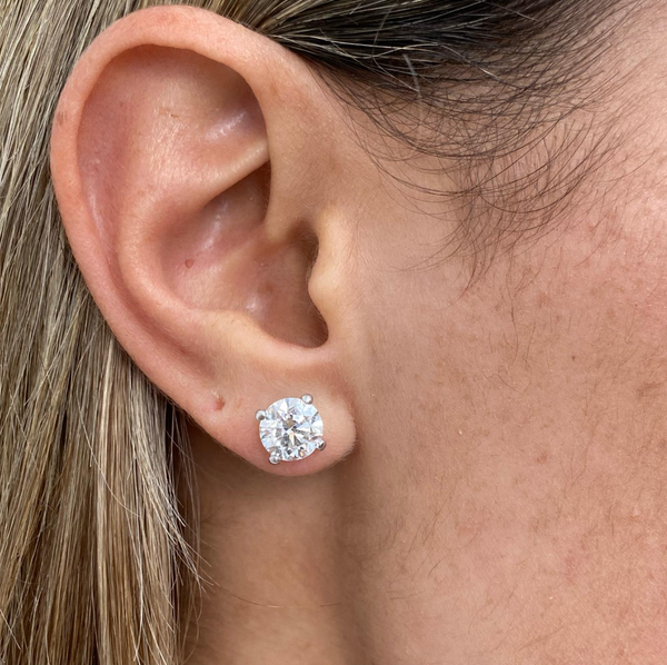 Stud earrings - 14k white gold Gold Lab Grown diamond 2.00 carat