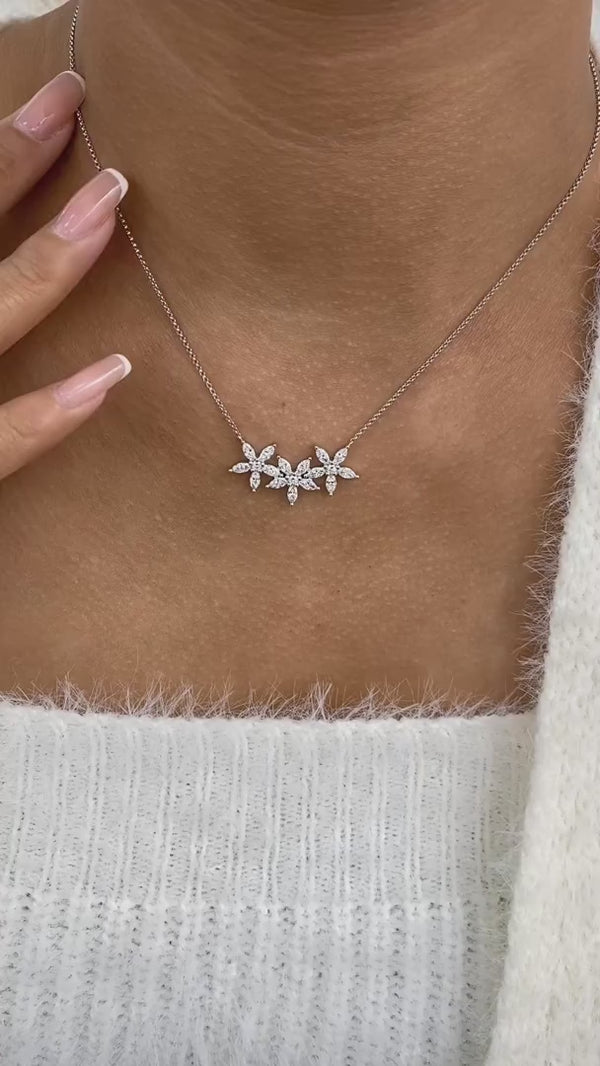 Diamond Pendant Necklace 1.6 ct White Gold