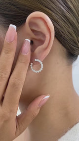 Diamond Hoop Earrings 1.7 ct White Gold