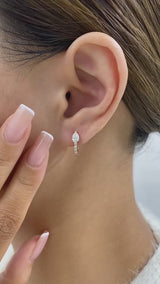 Diamond Hoop Earrings 0.8 ct Rose Gold