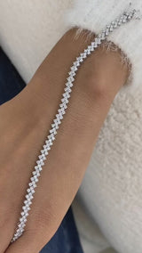 Diamond Tennis Bracelet 8.4 ct White Gold