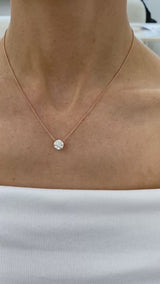 Diamond Pendant Necklace 2 ct Rose Gold