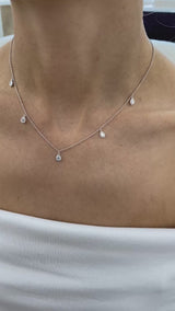 Diamond Chain Necklace 0.8 ct White Gold