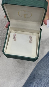 Diamond Climber Earrings 1.6 ct Rose Gold