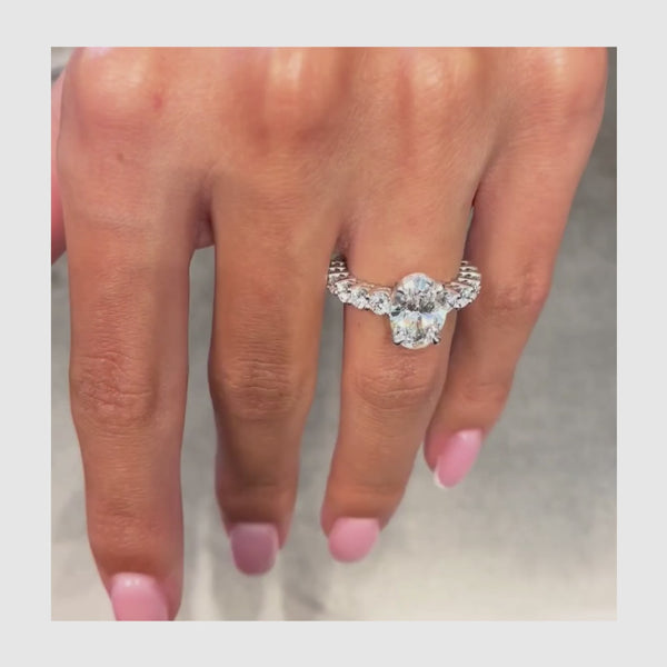 opal - Oval Cut 4 Carat Diamond Engagement Ring