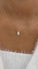 Pear Pendant Necklace 1ct TCW, Yellow Gold 14K