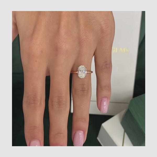 Florence Solitaire With Hidden Halo Diamond Engagement Ring, Yellow Gold 18K