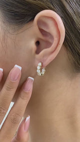 Diamond Hoop Earrings 3.1 ct Yellow Gold