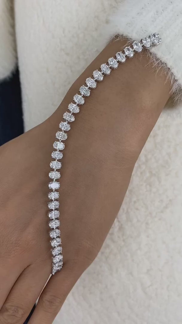 Diamond Tennis Bracelet 12.4 ct White Gold