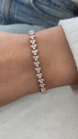 Diamond Tennis Bracelet 4 ct Rose Gold