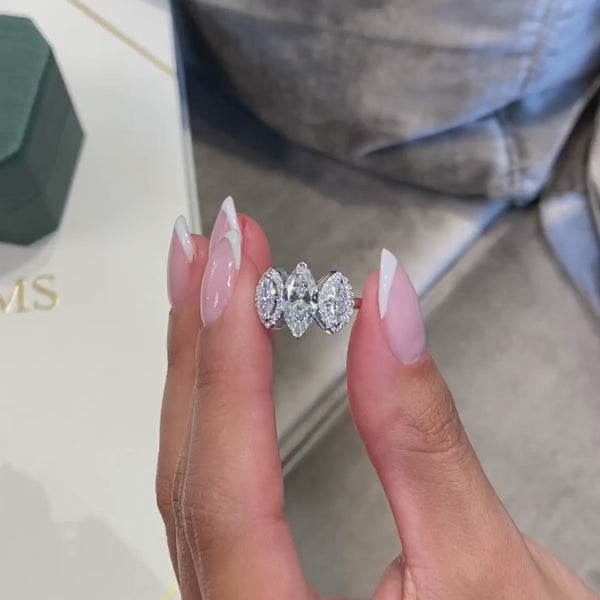 Aarya - Marquise Cut 2.18 Carat Diamond Engagement Ring
