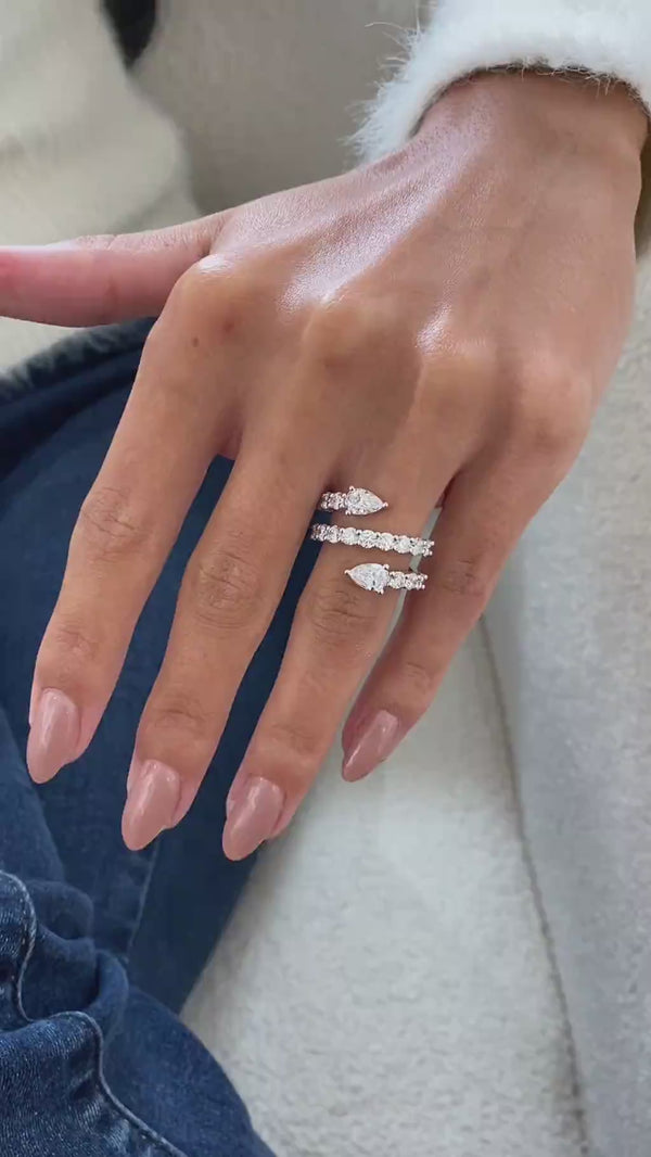 Diamond Wrap Band Ring 2.7 ct White Gold