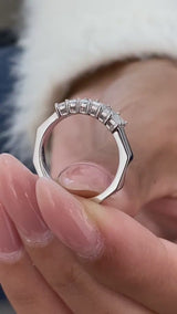 Diamond Wedding Band 0.69 Carat White Gold 14K