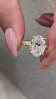Fosette Engagement Ring 4ct TCW, 14K Gold