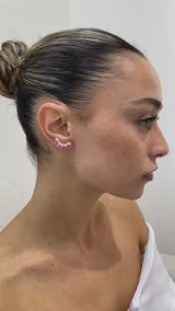Diamond Climber Earrings 1.5 ct White Gold