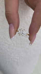 Diamond 2-Stone Fashion Ring 1.20 ct TCW, Yellow Gold 14K