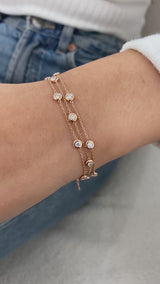 Diamond Link Bracelet 1.10 ct Rose Gold