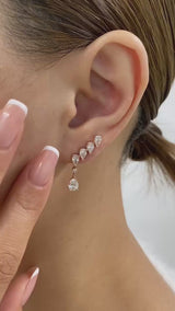 Pear Climber Earrings 2.5ct TCW, Rose Gold 14K