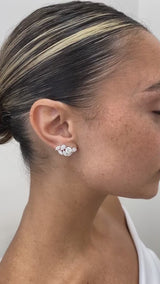 Diamond Stud Earrings 3.9 ct White Gold