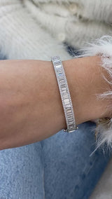 Diamond Bangle Bracelet 5 ct White Gold