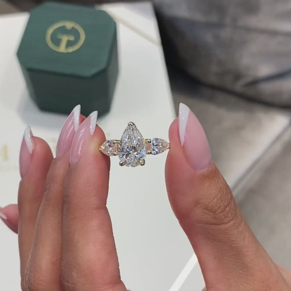 Sandra - Pear Cut 3.01 Carat Diamond Engagement Ring