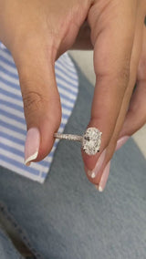 Anselma Engagement Ring 3.2ct TCW, 14K Gold