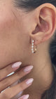 Diamond Hoop Earrings 0.7 ct Rose Gold