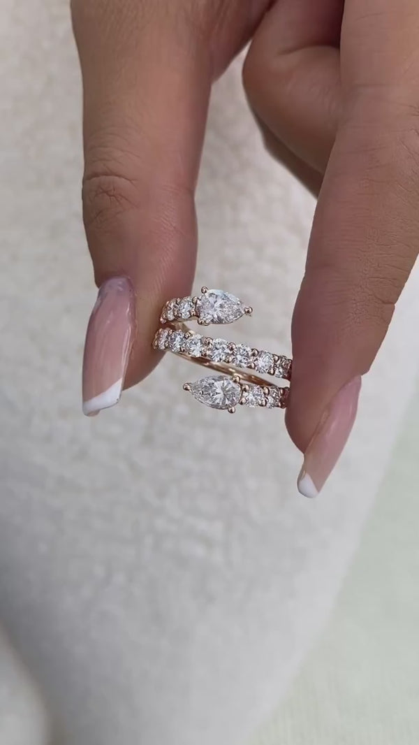 Diamond Eternity Fashion Ring 2.70 ct TCW, Rose Gold 14K