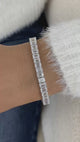 Emerald Cut Diamond Tennis Bracelet, 14K Gold