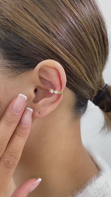 Diamond Cuff Earrings 0.6 ct Yellow Gold