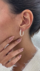 Diamond Hoop Earrings 2.3 ct Rose Gold