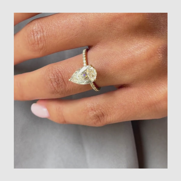 Emilie Pave Diamond Engagement Ring, Yellow Gold 18K