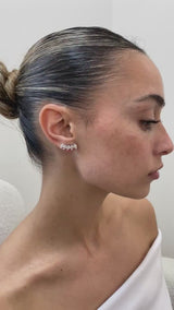 Diamond Climber Earrings 2.4 ct White Gold