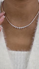 Diamond Tennis Necklace 9.92 ct Rose Gold