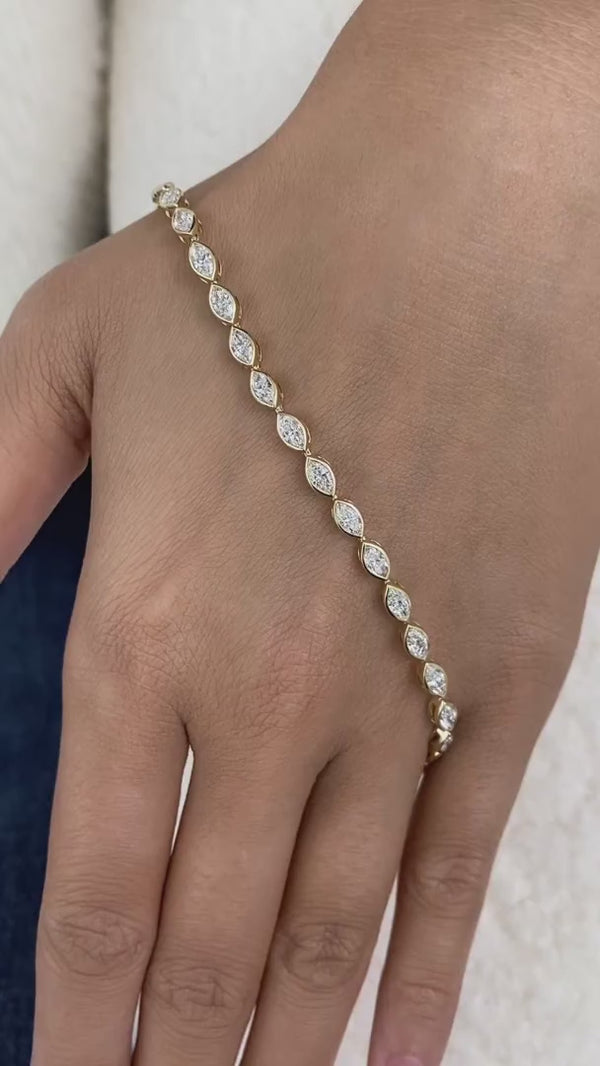 Diamond Tennis Bracelet 3.7 ct Yellow Gold