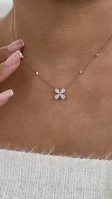 Diamond Pendant Fashion Necklace 1.35 ct TCW, Rose Gold 14K