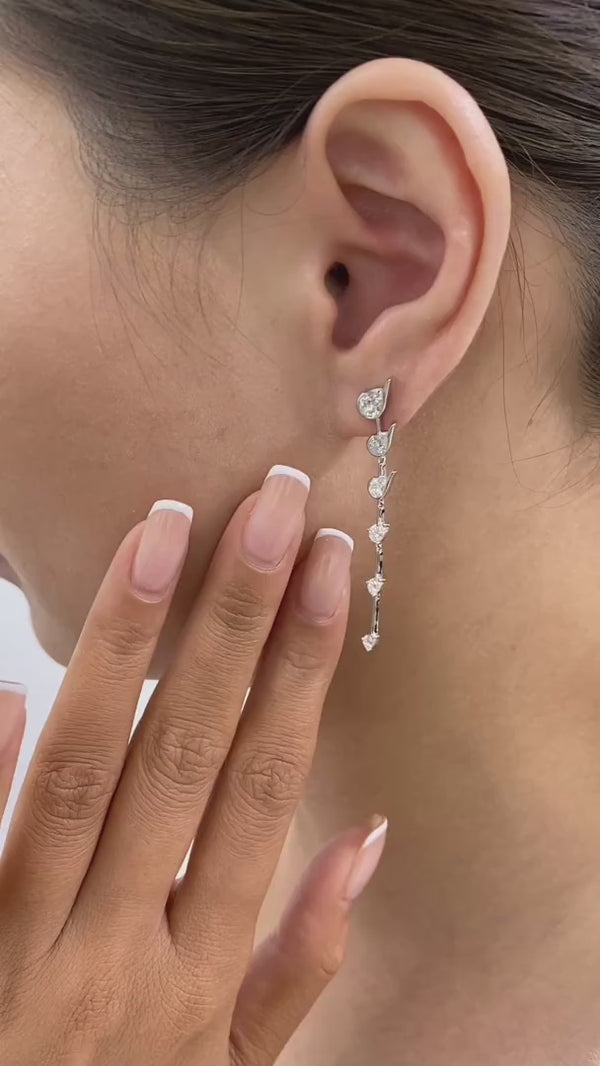 Diamond Drop Earrings 2.3 ct White Gold