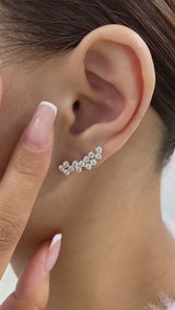 Diamond Climber Earrings 1.9 ct White Gold