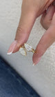 Toi et Moi Eternity Ring 2.1 ct TCW , Solid Gold 14k