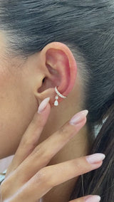 Diamond Cuffs Earrings 0.40 ct TCW, Rose Gold