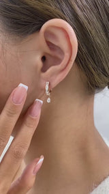 Diamond Dangle Earrings 1.3 ct Rose Gold
