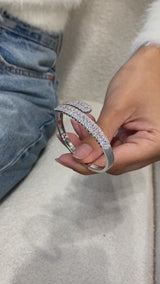 Diamond Bangle Bracelet 5.78 ct TCW 14K White Gold