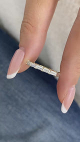 Baguette Band Ring 0.8ct TCW, Yellow Gold 14K