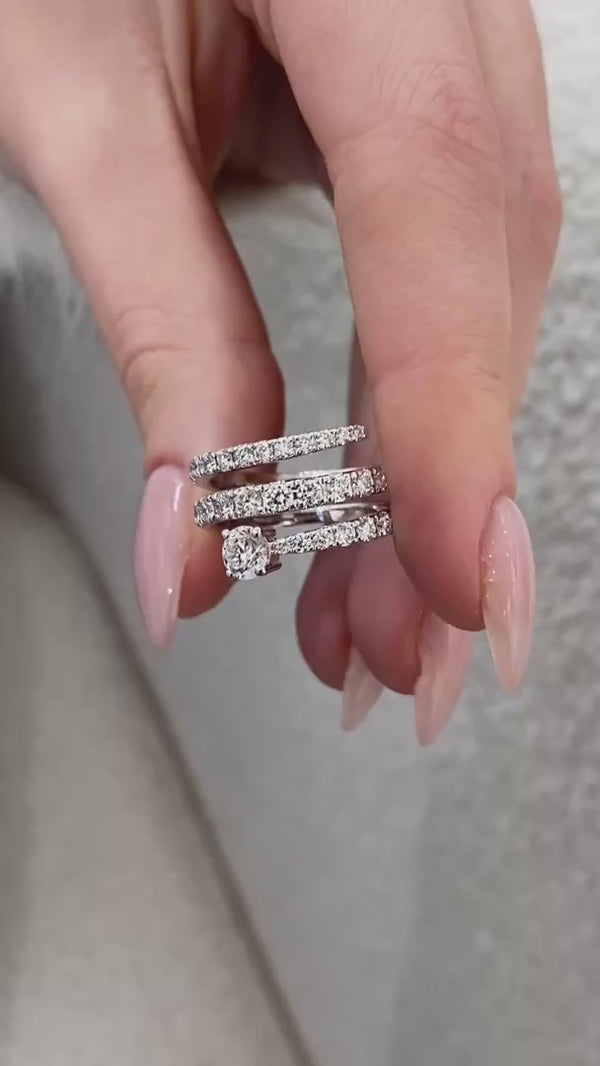 Diamond Band Ring 1.3 ct White Gold