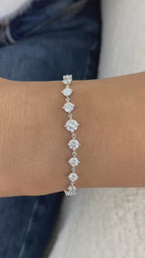 Round Tennis Bracelet 2.7ct TCW, White Gold 14K