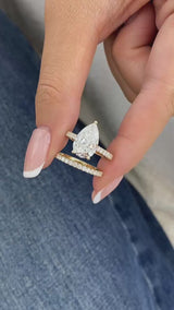 Noirelle Bridal Set Rings Set 4ct TCW, Yellow Gold 14K