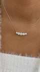 Round Pendant Necklace 3.2ct TCW, White Gold 14K