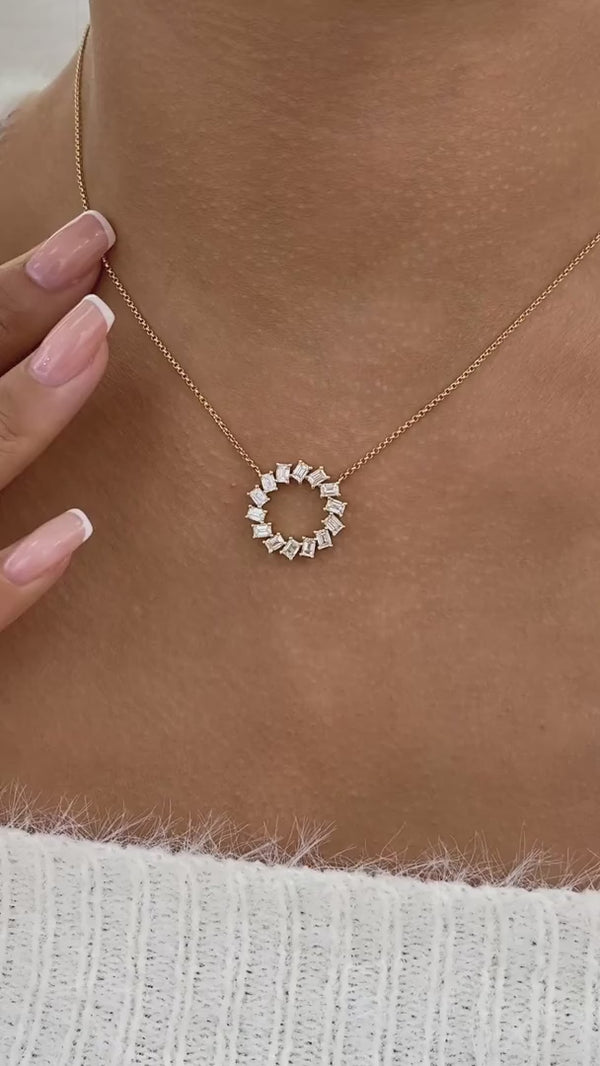 Diamond Pendant Fashion Necklace 1.45 ct TCW, Yellow Gold 14K