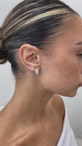 Diamond Hoop Earrings 1.6 ct White Gold